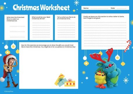 Plantilla de presentación Ficha de Navidad de Toy Story