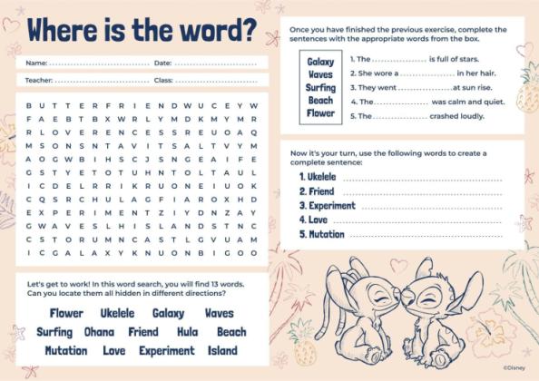 Stitch und Angel Frohen Valentinstag Arbeitsblatt Präsentationsvorlage