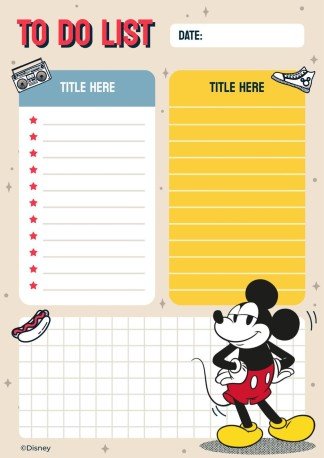 Vintage Mickey Mouse List presentation template 