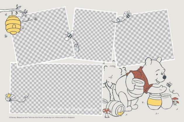 Plantilla de presentación Collage de fotos de Winnie the Pooh