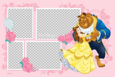 Plantilla de presentación Collage de fotos de La Bella y la Bestia