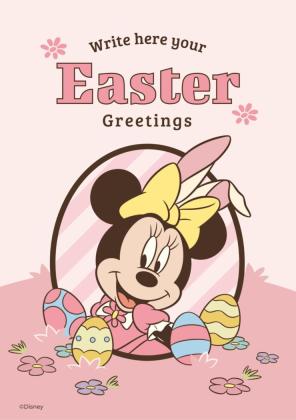 Plantilla de presentación Tarjeta de Feliz Pascua de Minnie Mouse
