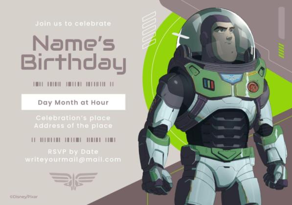 Plantilla de presentación Invitación de cumpleaños de Buzz Lightyear