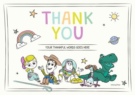 Toy Story Thank You Card presentation template 