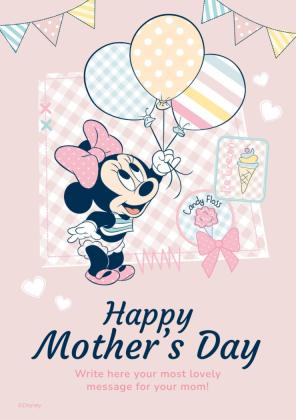 Minnie Mouse Mother's day Card presentation template 