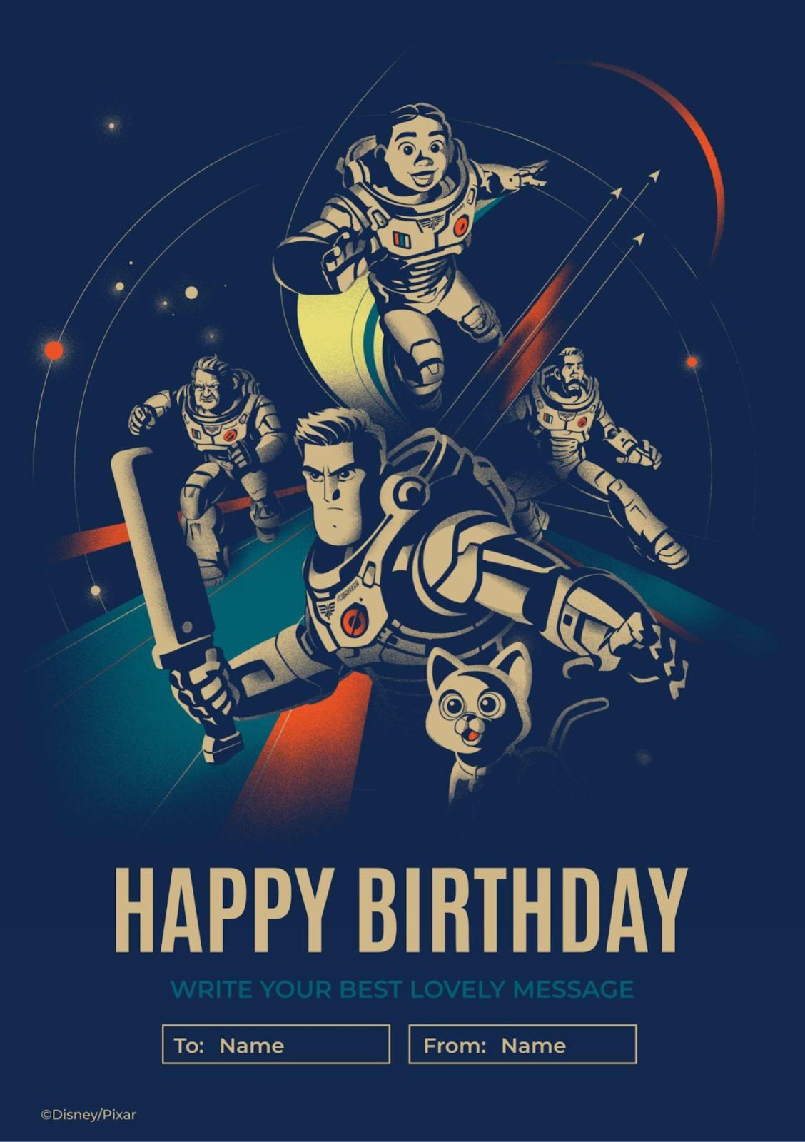 Buzz Lightyear Birthday Card presentation template 