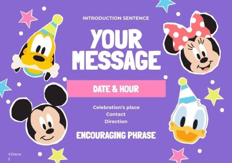 Mickey Mouse and Friends Birthday Invitation presentation template 