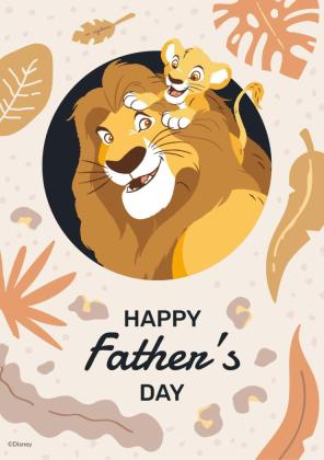 Carte de fête de pères Mufasa Modèles de présentation