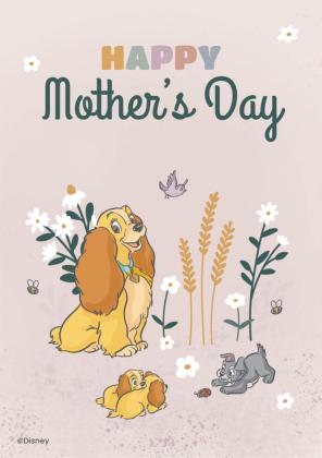 Lady and Tramp's Puppies Mother's day Card presentation template 