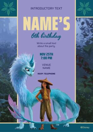 Modelo de apresentação Convite de Raya e o Último Dragão