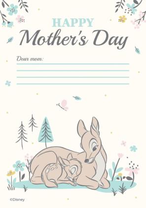 Bambi and His Mom Card presentation template 
