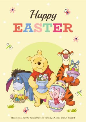 Modelo de apresentação Cartão de Páscoa do Ursinho Pooh