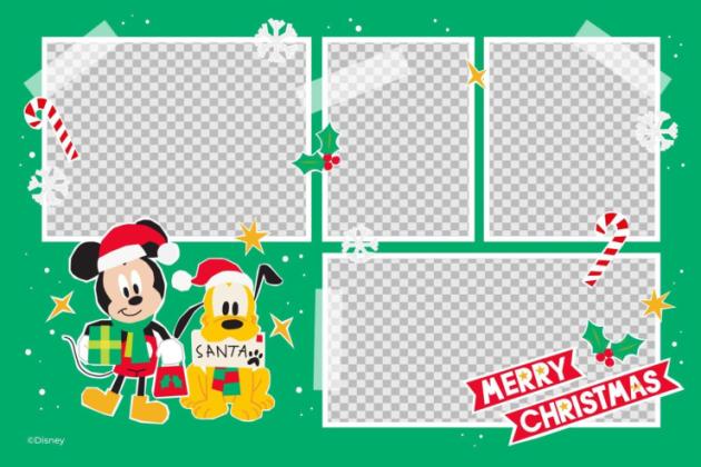 Collage de Noël de Mickey Mouse et de ses amis Modèles de présentation