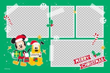 Collage de Noël de Mickey Mouse et de ses amis Modèles de présentation