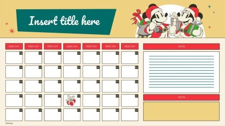 Calendrier de Noël Mickey Mouse et ses amis Modèles de présentation