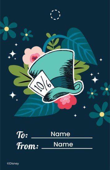 Etiquette cadeau Alice au pays des merveilles Modèles de présentation