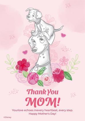 Carte de fête des mères Les 101 Dalmatiens Modèles de présentation