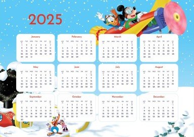 Modelo de apresentação Calendário 2024 de Mickey Mouse