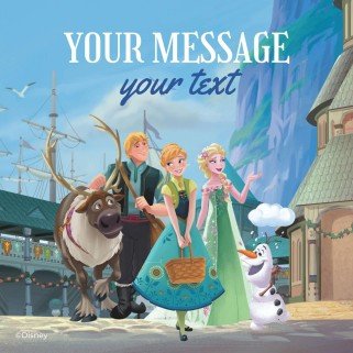 Carte de remerciement carrée des personnages de La Reine des neiges Modèles de présentation