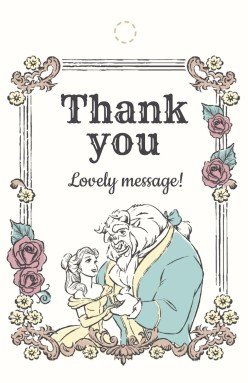 Beauty and the Beast Thank You Gift Tag presentation template 