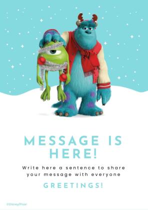 몬스터 주식회사 메리 크리스마스 카드 프레젠테이션 템플릿