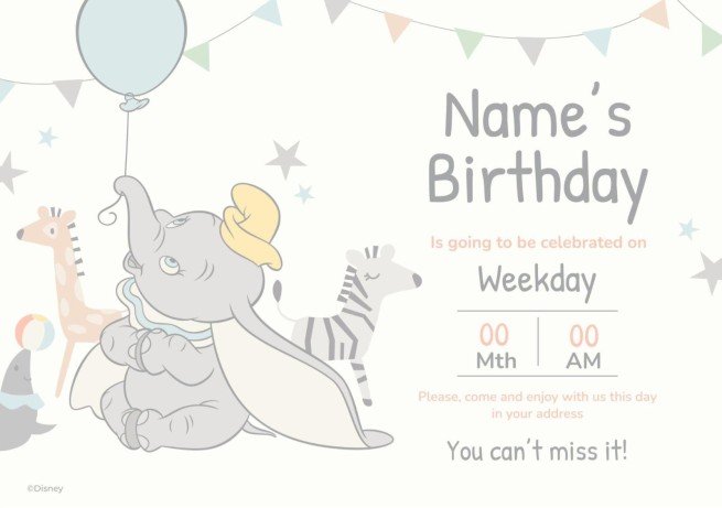 Dumbo Party-Einladung Präsentationsvorlage