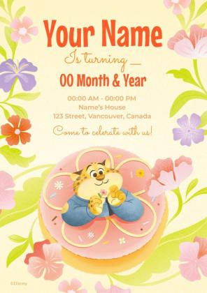 Zootopia Birthday Invitation presentation template 