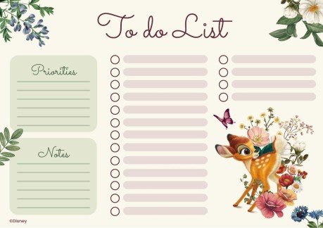 Bambi Florale Liste Präsentationsvorlage