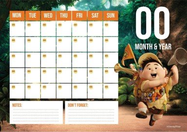 Calendrier mensuel Là-haut Modèles de présentation