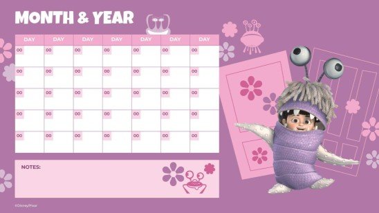 Calendrier mensuel Monstres Modèles de présentation