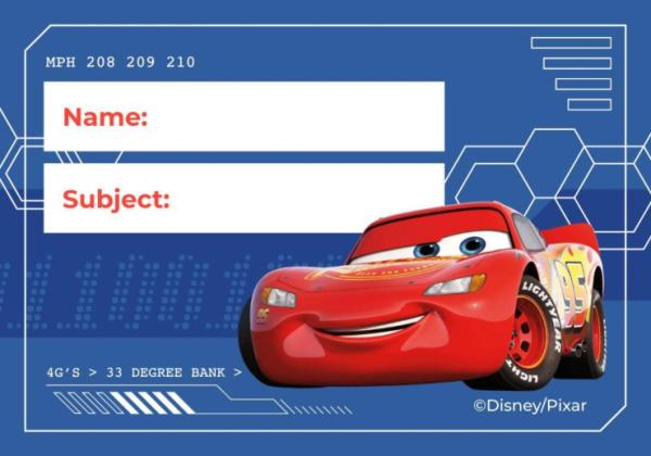 Cars Notizbuch Namensschild Präsentationsvorlage