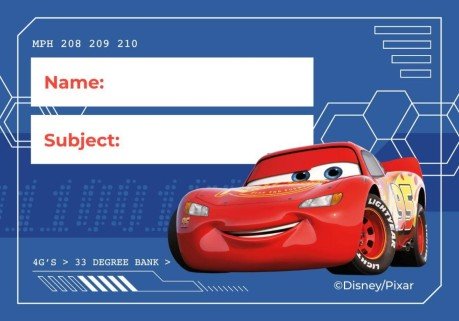 Cars Notizbuch Namensschild Präsentationsvorlage