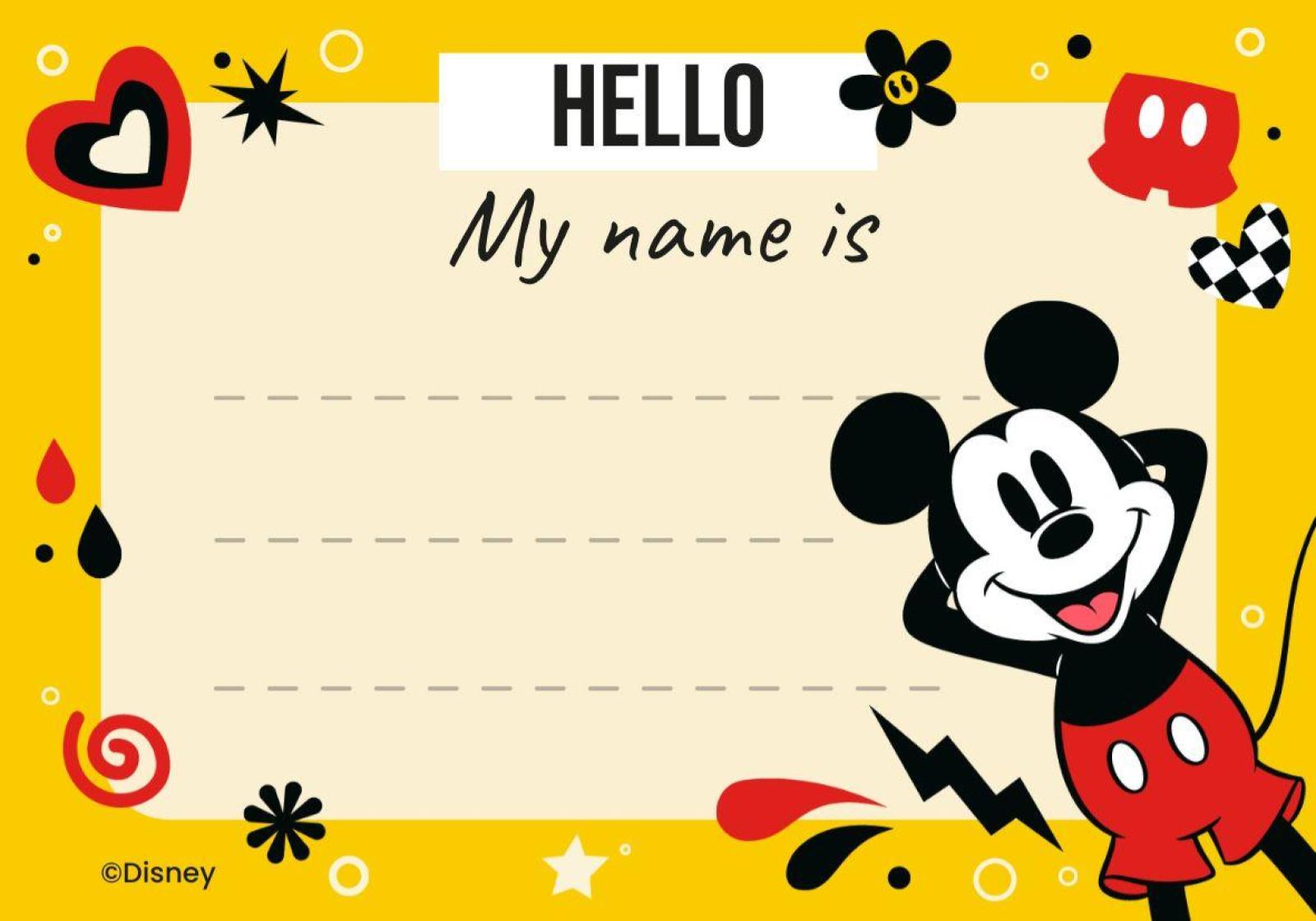 Micky Maus Namensschild Präsentationsvorlage