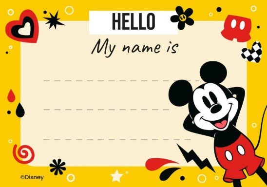 Micky Maus Namensschild Präsentationsvorlage