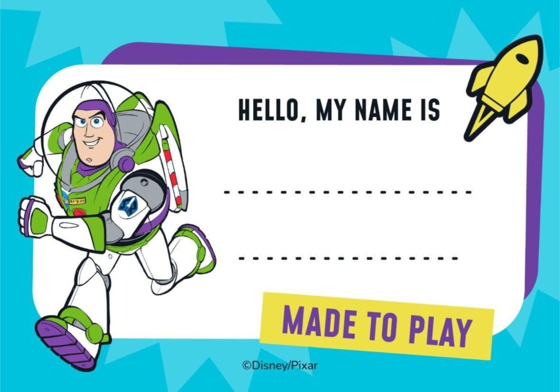 Buzz Lightyear Toy Story Name Tag Presentation