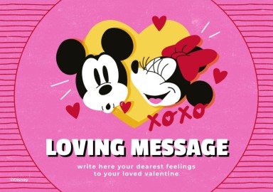 Mickey und Minnie Maus Valentinstagskarte Präsentationsvorlage