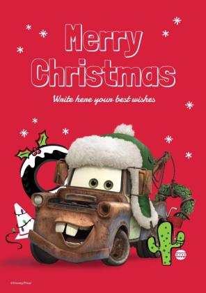 Modelo de apresentação Cartão de Natal de Carros Disney Pixar