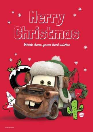 Modelo de apresentação Cartão de Natal de Carros Disney Pixar
