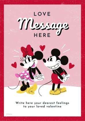 Micky und Minnie Maus Valentinstagskarte Präsentationsvorlage