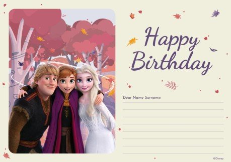 Carte joyeux anniversaire La Reine des neiges Modèles de présentation