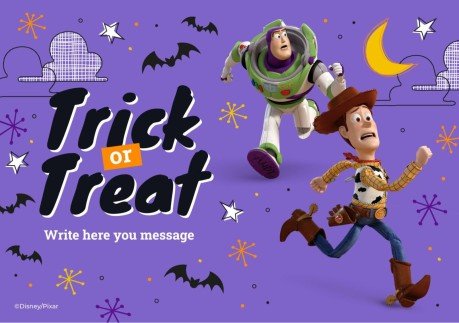 Plantilla de presentación Tarjeta de Halloween de Toy Story