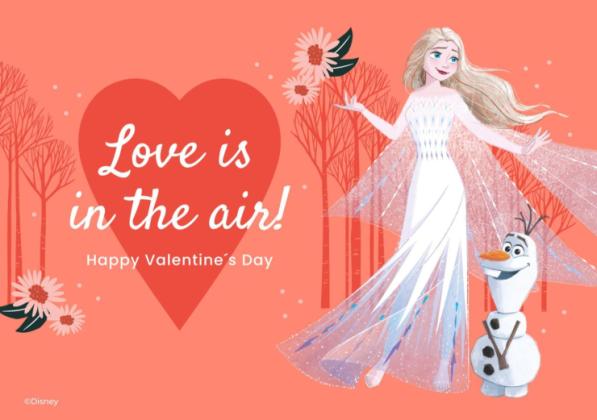 Carte de la Saint-Valentin La Reine des neiges Modèles de présentation