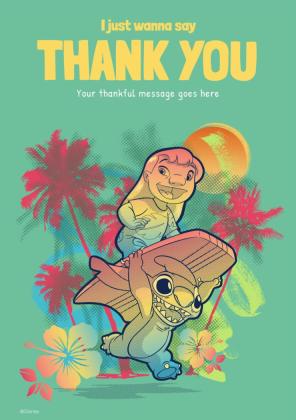 Lilo and Stitch Aloha Greeting Card presentation template 