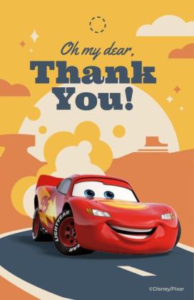 Disney Cars Thank You Gift Tag presentation template 