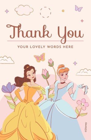 Disney Princess Thank You Gift Tag presentation template 