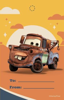 Disney Cars Thank You Gift Tag presentation template 