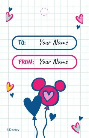 Micky und Minnie Maus Valentinstags-Geschenkanhänger Präsentationsvorlage