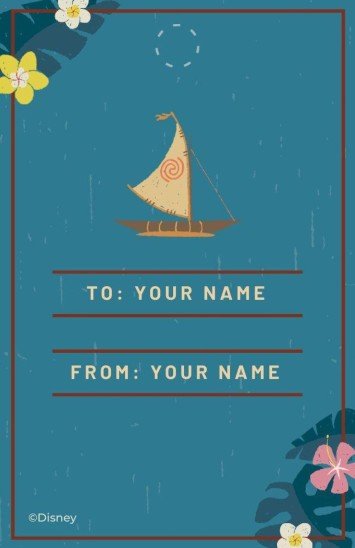 Moana Gift Tag presentation template 