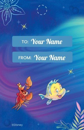 Étiquette-cadeau de remerciement La Petite Sirène Modèles de présentation