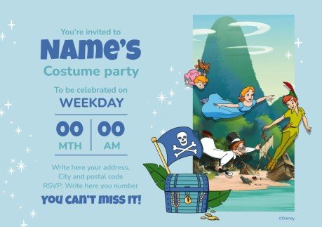 Peter Pan Birthday Invitation presentation template 